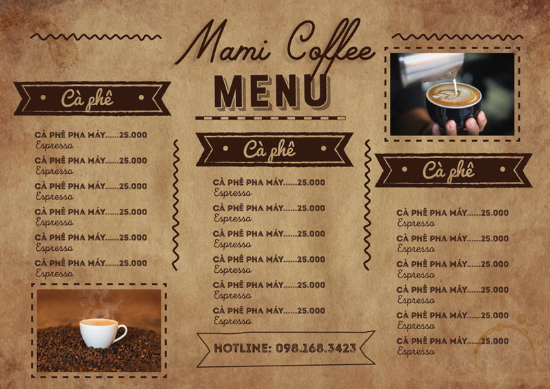 menu đẹp, bắt mắt