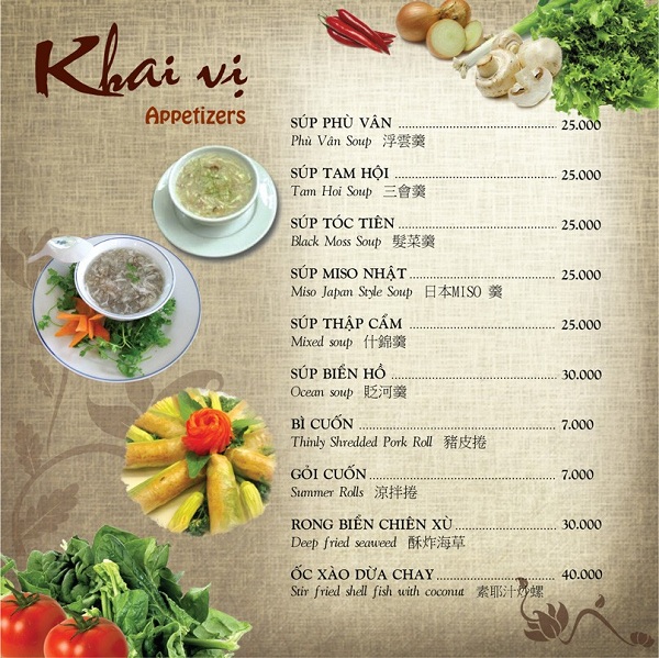 Thực đơn Menu đẹp, bắt mắt