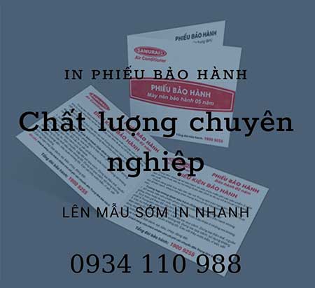 Dịch vụ thiết kế in ấn phiếu bảo hành