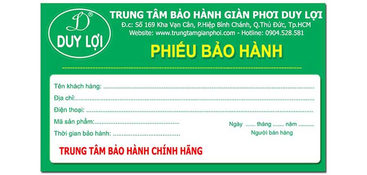 Xưởng in ấn phiếu bảo hành chuyên nghiệp giá rẻ tại quận Tân Phú